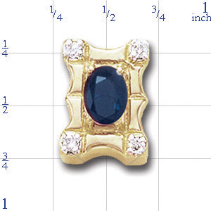 AC38 14K SAPPHIRE & DIAMOND SLIDE 